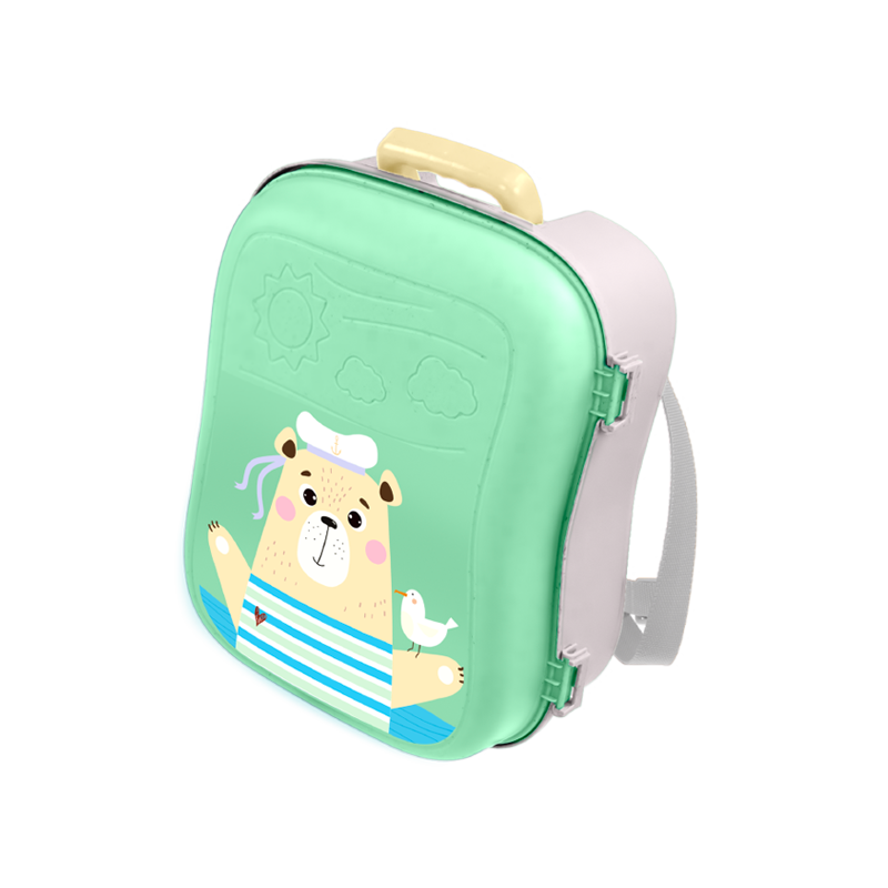 Backpack with sand accessories