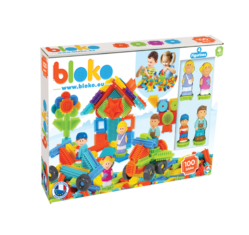 Box 100 Bloko With 4 3D Family Figurines